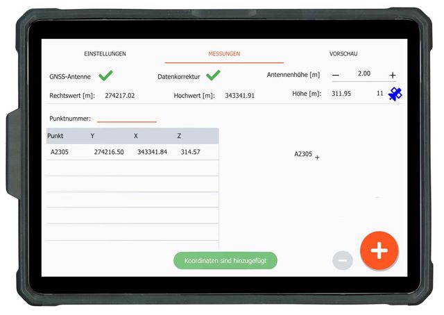iPolMOD during an ongoing measurement on a tablet